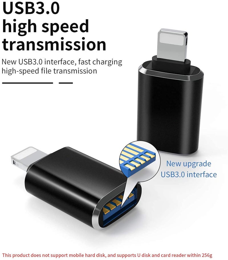 esbeecables (Apple MFi Certified)Lightning Male to USB3.0 Female Adapter OTG Cable,2 Pack Portable USB Camera Adapter OTG Data Sync Cable for iPhone13/12/11/Xr/X/XS/8/7/Card Reader/Flash Drive/Mouse/MIDI Keyboard - Image 4