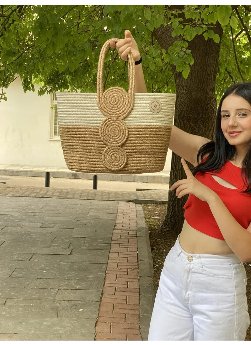 BDZ Deri Jute Straw Look Handbag Beach Bag Shoulder Bag