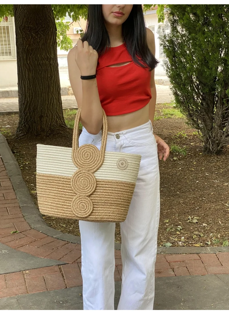 BDZ Deri Jute Straw Look Handbag Beach Bag Shoulder Bag