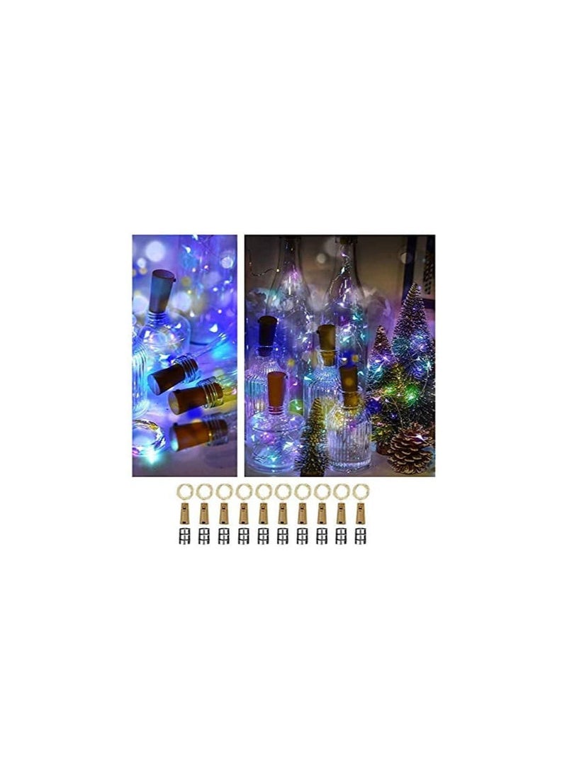 Generic - Wine Bottle Lights with Cork,10 Packs 2M 20 LEDs Copper Wire Battery Operated Beer Fairy String Cork Shaped for Mothers Day,Weddings,Daughter Gifts,Decorations - Image 1