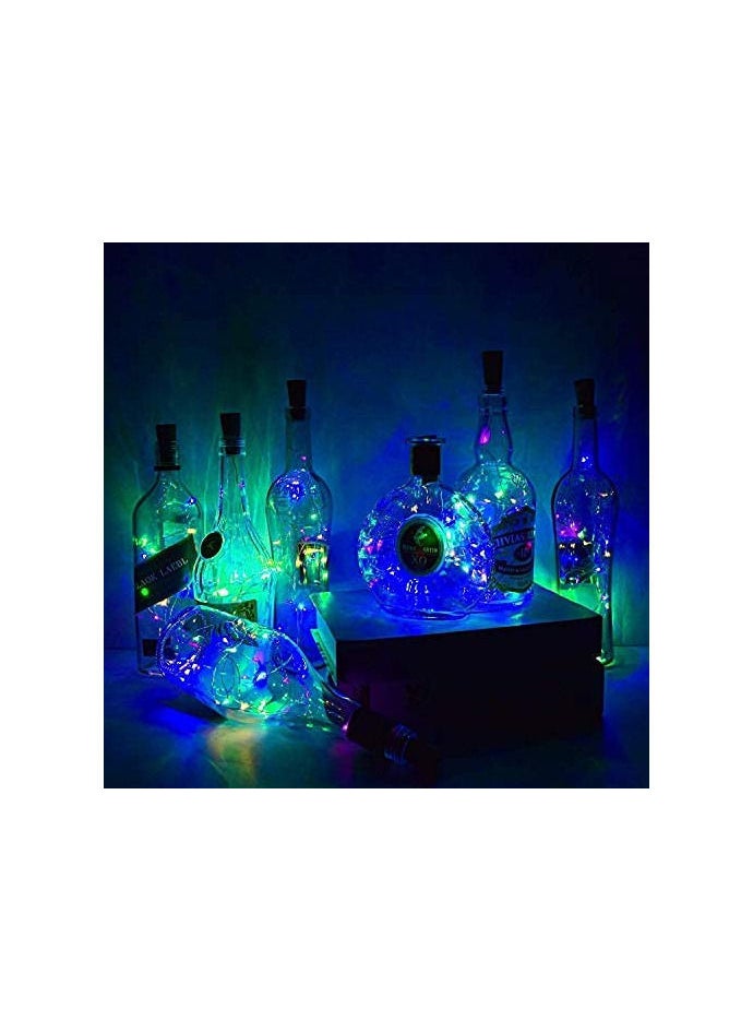 Generic - Wine Bottle Lights with Cork,10 Packs 2M 20 LEDs Copper Wire Battery Operated Beer Fairy String Cork Shaped for Mothers Day,Weddings,Daughter Gifts,Decorations - Image 1