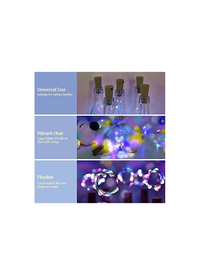 Generic - Wine Bottle Lights with Cork,10 Packs 2M 20 LEDs Copper Wire Battery Operated Beer Fairy String Cork Shaped for Mothers Day,Weddings,Daughter Gifts,Decorations - Image 1