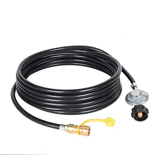GGC 24 FT Propane Hose with Regulator -3/8 Quick Connect Disconnect Replacement for Indoor/Outdoor Heater, Type 1 Connection x Quick Connect Fittings - Image 1