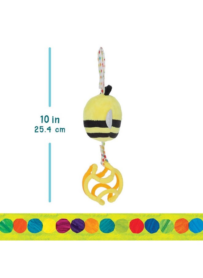 Eric Carle Very Hungry Caterpillar Busy Bee Chime Toy with Silicone Gummi Ogobolli - Makes Sound When Shaken and Great for Teething - Hanging Loop for On The Go