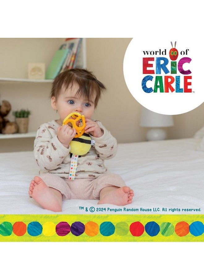 Eric Carle Very Hungry Caterpillar Busy Bee Chime Toy with Silicone Gummi Ogobolli - Makes Sound When Shaken and Great for Teething - Hanging Loop for On The Go