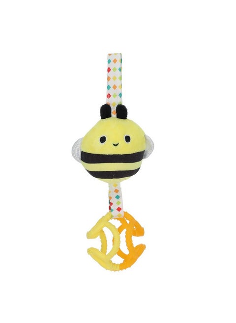 Eric Carle Very Hungry Caterpillar Busy Bee Chime Toy with Silicone Gummi Ogobolli - Makes Sound When Shaken and Great for Teething - Hanging Loop for On The Go