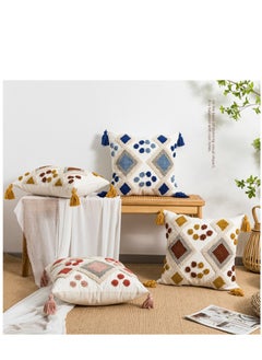 XiuWoo New Design Boho Style Tufted Geometric Pattern Cushion Cover With Tassels Home Decor Super Soft Woven Tufted Pillow Cases 45*45cm  - Image 2