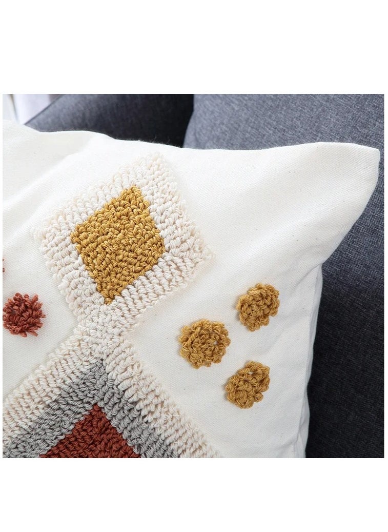 XiuWoo - New Design Boho Style Tufted Geometric Pattern Cushion Cover With Tassels Home Decor Super Soft Woven Tufted Pillow Cases 45*45cm - Image 1