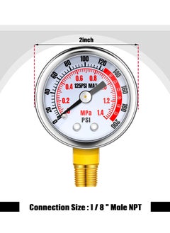 Excefore Air Tank Repair Kit Including Safety Valve, with Pressure Gauge and 4 Feet Air Tank Hose Assembly kit for Portable Carry Tank, 0-200 PSI Pressure Gauge  - Image 3