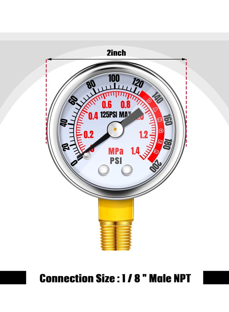 Excefore Air Tank Repair Kit Including Safety Valve, with Pressure Gauge and 4 Feet Air Tank Hose Assembly kit for Portable Carry Tank, 0-200 PSI Pressure Gauge  - Image 3