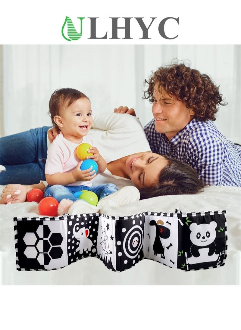 ULHYC - Cloth Books Black and White Images Encourage Infant Development Early Educational Interactive Toys Feel Crinkle Baby Books for Infants Babies Toddlers Kids - Image 1