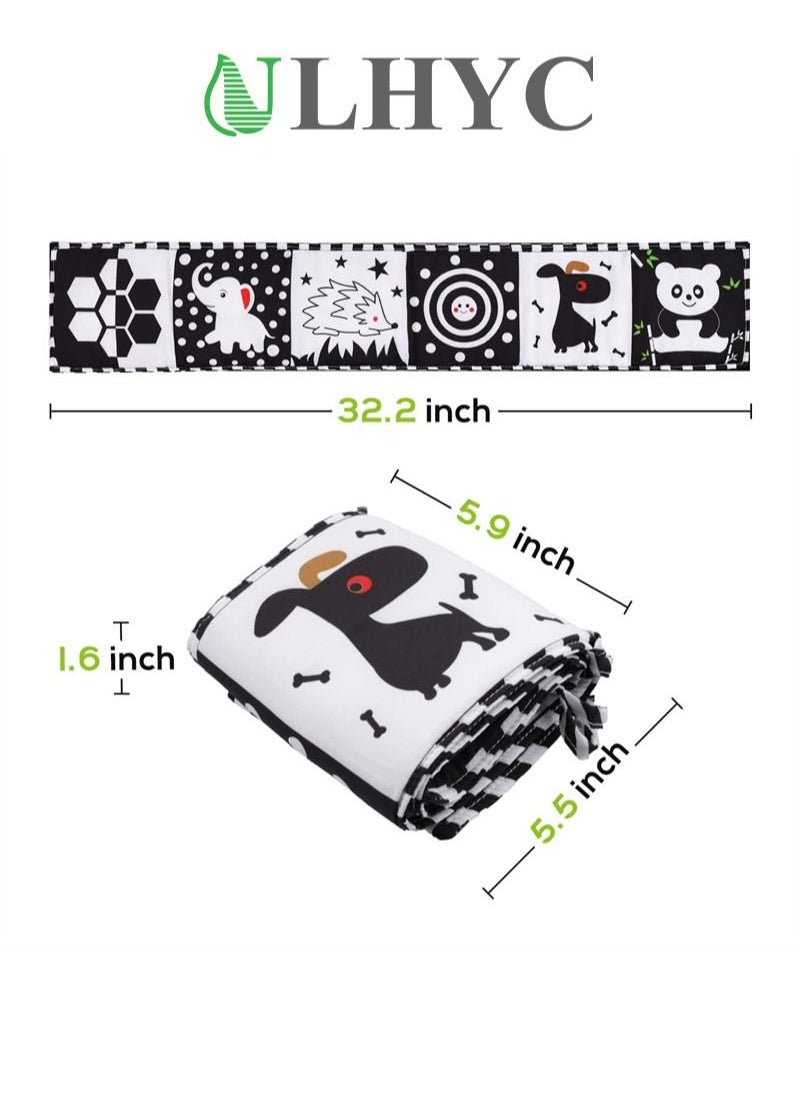 ULHYC - Cloth Books Black and White Images Encourage Infant Development Early Educational Interactive Toys Feel Crinkle Baby Books for Infants Babies Toddlers Kids - Image 1