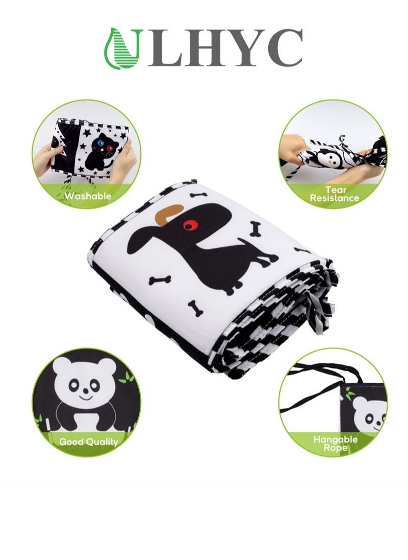 ULHYC - Cloth Books Black and White Images Encourage Infant Development Early Educational Interactive Toys Feel Crinkle Baby Books for Infants Babies Toddlers Kids - Image 1