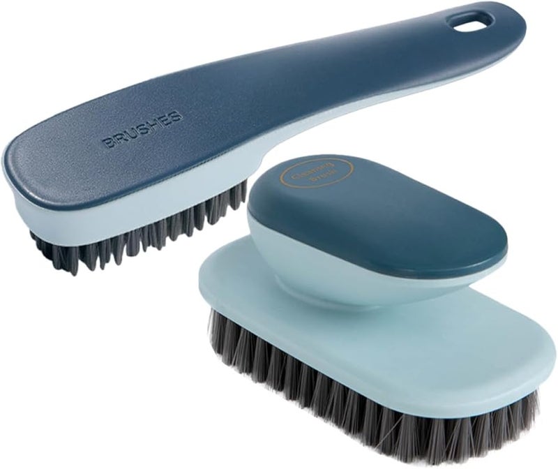 2Pcs Portable Shoe and Clothes Cleaning Brush Set Stain Removal Scrub Tool - Image 1
