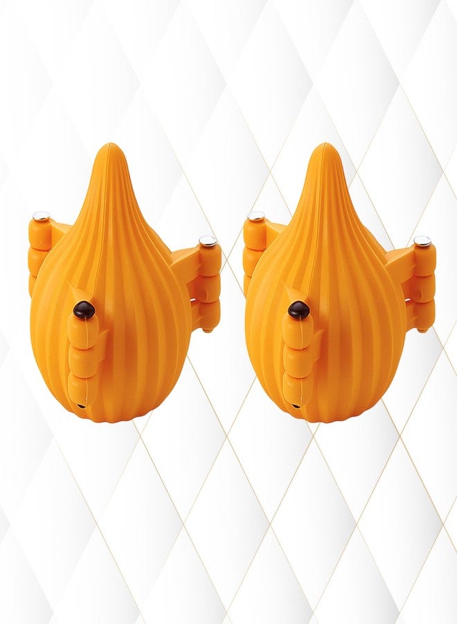 Oc9 Plastic 3 Fold Modak Maker Mould/Chocolate Modak Shaper Sacha Set for Ganpati, Diwali, Dussehra, Other Festival (Pack of 2) Orange - Image 1