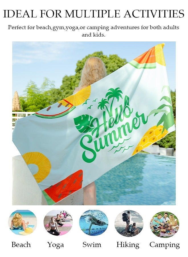 DUNISO Oversized Beach Towel, 150*75cm Microfiber Beach Towels, Quick Dry Towel for Swimmers Sand Proof Beach Towels for Adults Kids, Cool Pool Towels Beach Accessories Absorbent Towel for Travel Swim Yoga - Image 2