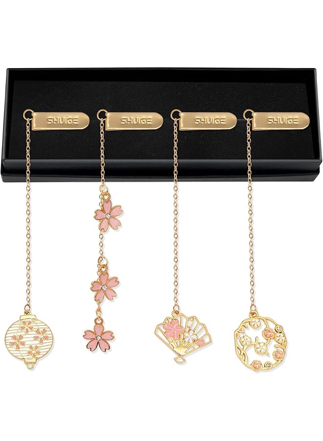 إيروريكس مجموعة علامات مرجعية معدنية على شكل زهرة هدية رومانسية للنساء والكاتبات والأصدقاء هدايا ملهمة للفتيات المراهقات لعيد الميلاد باللون الوردي - Image 1