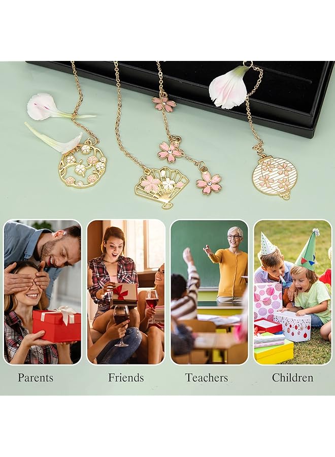 إيروريكس مجموعة علامات مرجعية معدنية على شكل زهرة هدية رومانسية للنساء والكاتبات والأصدقاء هدايا ملهمة للفتيات المراهقات لعيد الميلاد باللون الوردي - Image 3