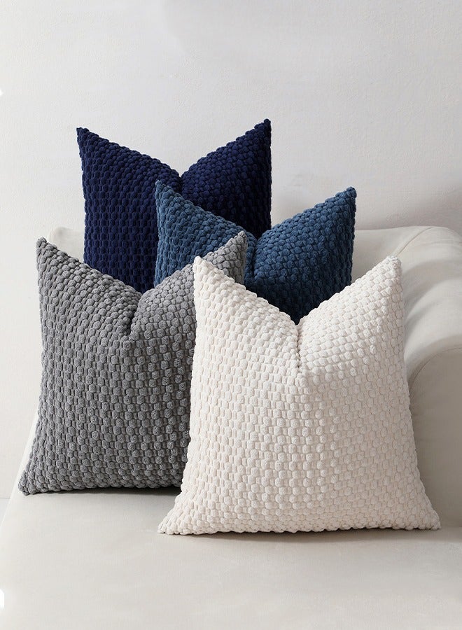 BF HOME Set of 4 Pillow Covers, Throw Pillow Covers, Short Plush Cushion Covers, Decorative Solid Colour Cushion Covers 45cm x 45cm for Living Room Sofa Cushions - Image 1