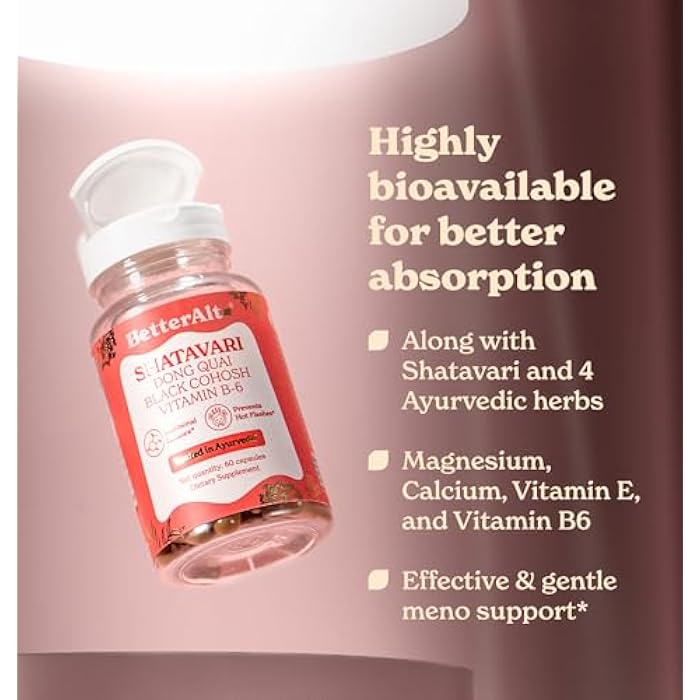 Better Alt Shatavari Capsules | with Dong Quai & Black Cohosh | Helps with Meno Support | Supplement for Women | 1-Month Pack - Image 3