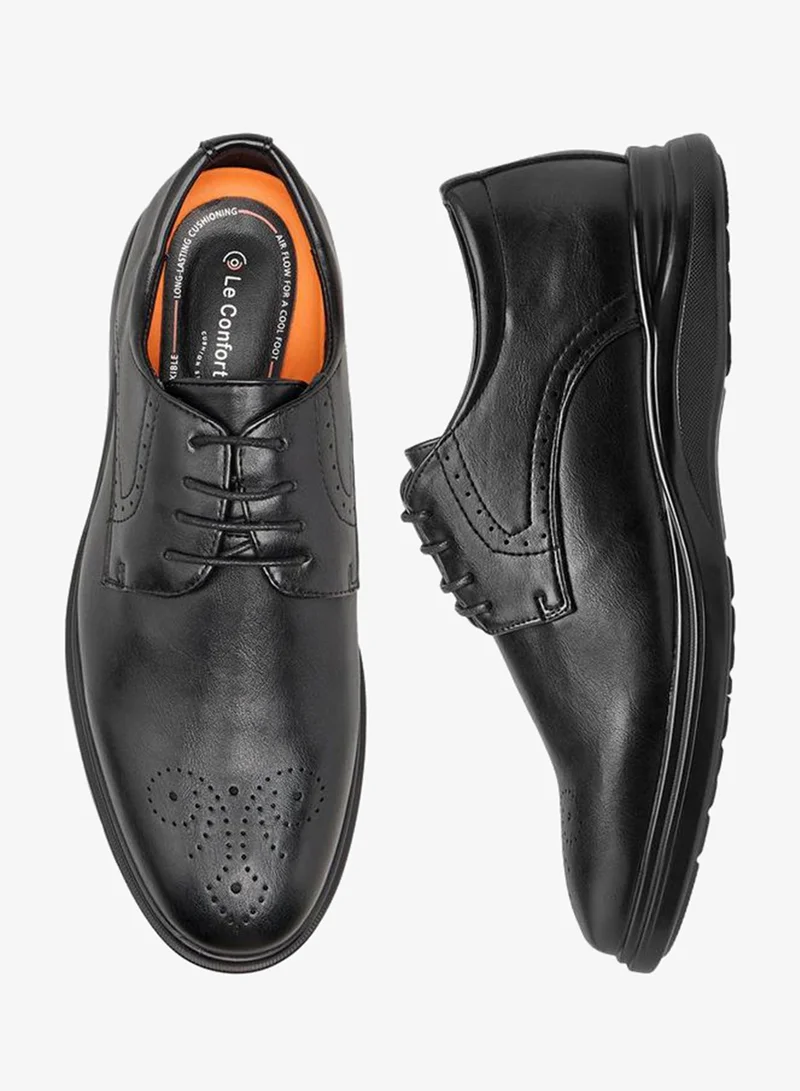 Le Confort Men Perforated Lace-Up Derby Shoes