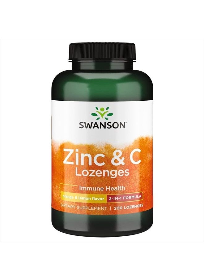 Swanson Premium Swanson Zinc & Vitamin C Lozenges 25/100 Milligrams 200 Lozenges  - Image 1
