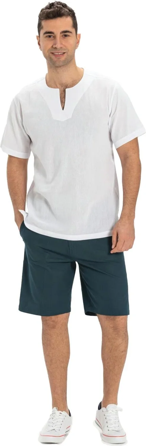 Eliş Şile Bezi Eliş Şile Cloth Short Sleeve Şile Cloth Cycling Collar Men's T-Shirt White