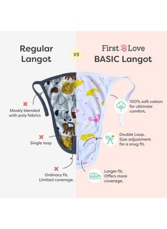Superbottoms Basic Langot For New Born Baby Pack Of 6 | 100% Pure Cotton Double Layered Langot | Extra Soft & Breathable Nappy | Fits Babies From Medium To Large | Up To 5 Kg (0-6 Months)  - Image 3