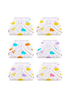 Superbottoms Basic Langot For New Born Baby Pack Of 6 | 100% Pure Cotton Double Layered Langot | Extra Soft & Breathable Nappy | Fits Babies From Medium To Large | Up To 5 Kg (0-6 Months)  - Image 1