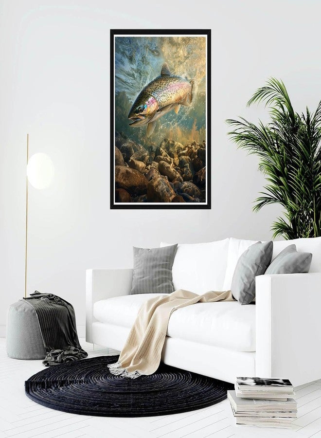 Bimkole Fish Paint by Number for Adults, DIY Oil Painting Kit on Canvas with Paintbrushes and Acrylic Pigment, for Paint by Numbers for Beginner, for Home Wall Decor (16x20Inch) Qm2833 - Image 2