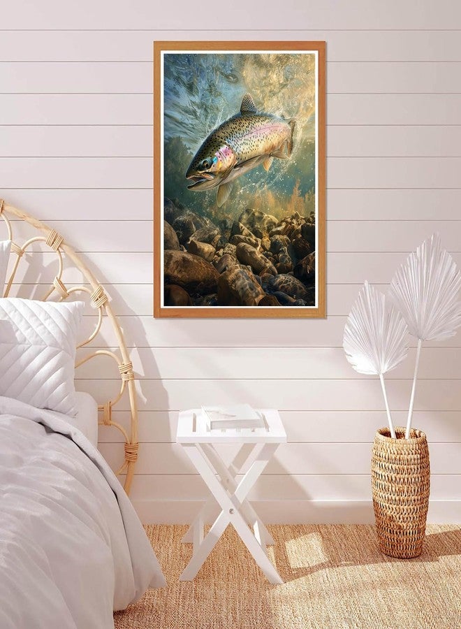 Bimkole Fish Paint by Number for Adults, DIY Oil Painting Kit on Canvas with Paintbrushes and Acrylic Pigment, for Paint by Numbers for Beginner, for Home Wall Decor (16x20Inch) Qm2833 - Image 4