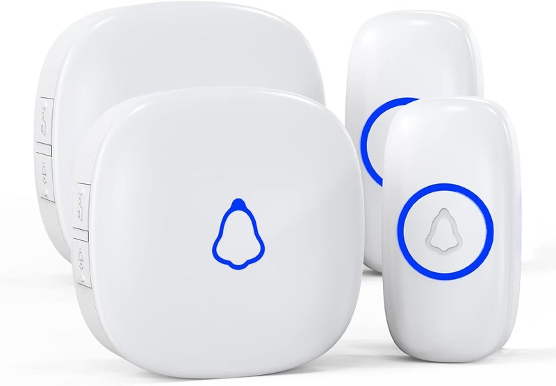 SECRUI Wireless Doorbell 2 Buttons 2 Receivers, SECRUI Mini Waterproof Door Bell Operating at 1000 Feet, M520+F55 Doorbells with 52 Melodies, 5 Volume Levels & LED Flash - Image 1