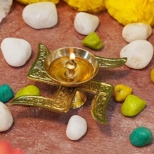 Saugat Traders Diwali Bulk Corporate Gift for Clients - Pack of 3 Swastik Diya with Velvet Gift Box for Employees, Office Staff, Family, Colleagues - New Year Housewarming Spiritual Return Gifts - Image 5