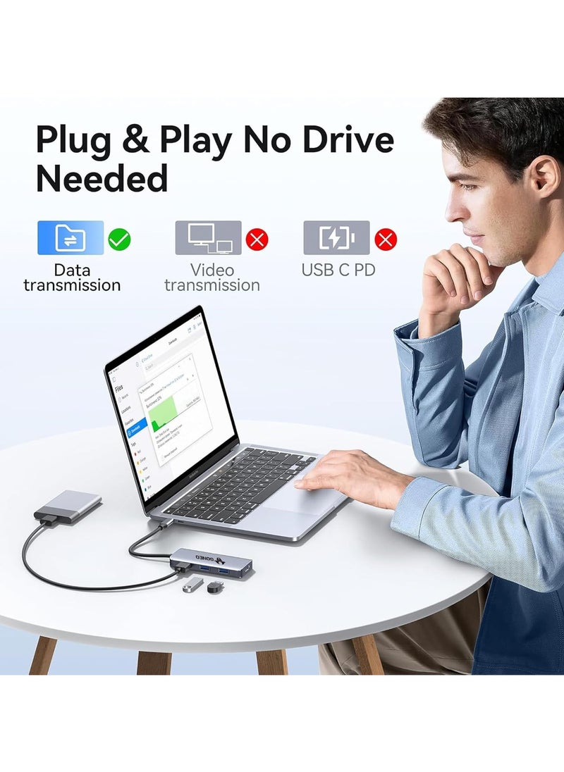 جونيو محول متعدد المنافذ 7 في 1 من GONEO USB C Hub مع محطة إرساء USB C مع منفذ HDMI بدقة 4K و3 منافذ USB وقارئ بطاقات SD/TF ودونجل USB C لأجهزة الكمبيوتر المحمولة Dell/MacBook Pro/MacBook Air/HP XPS/Lenovo  - Image 5