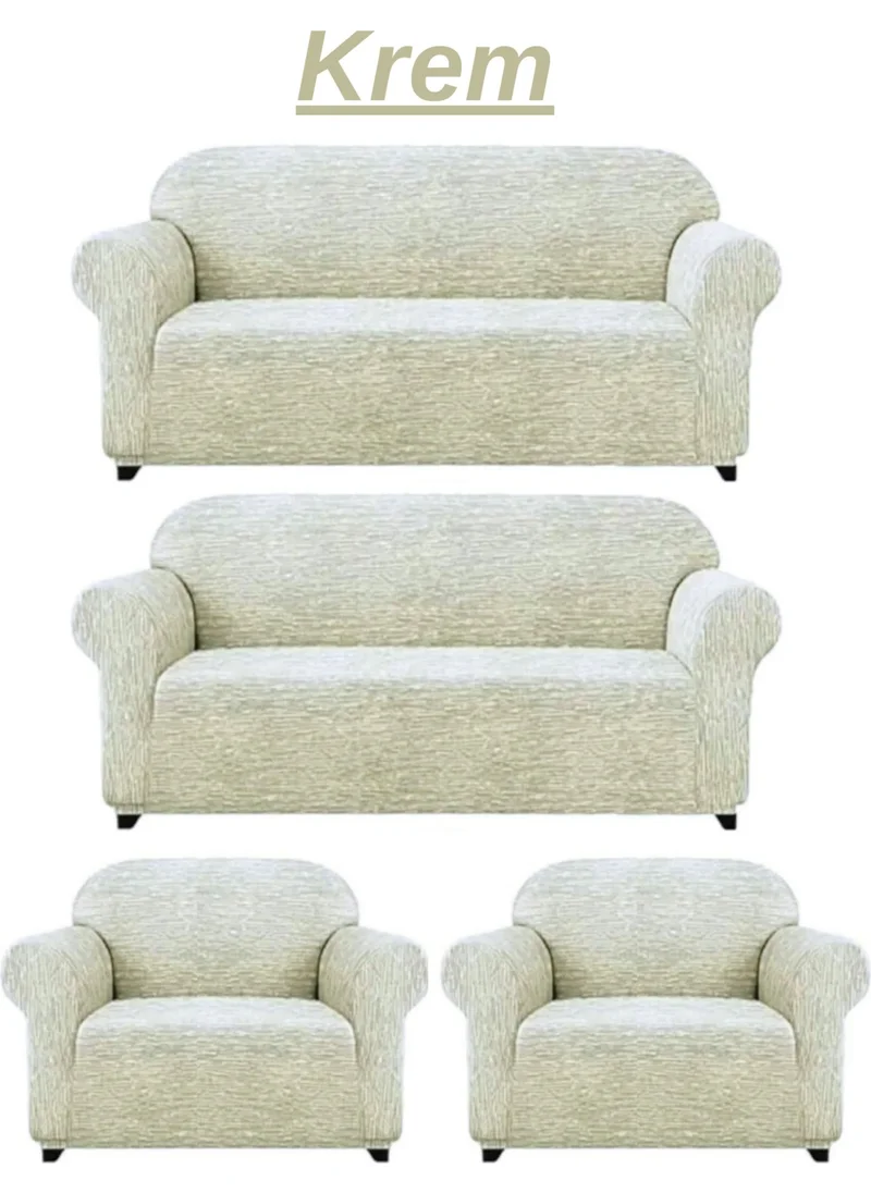 Heytgah 3+3+1+1 Woven Jacquard Sofa Cover. Elastic, Flexible, Washable Armchair, Sofa, Sofa Bed Cover