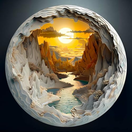 masseruon 1000 Pieces Jigsaw Puzzle for Adults3D Sunset Canyon 266 x 266in Impossible Difficult Hard Challenging Jigsaw Puzzles Perfect Christmas Birthday Party Home Decor Gift - Image 1