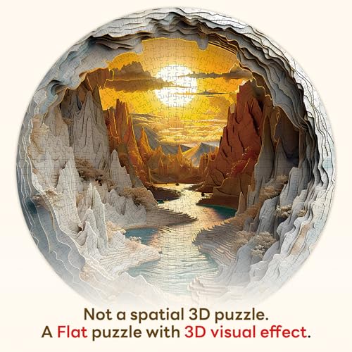 masseruon 1000 Pieces Jigsaw Puzzle for Adults3D Sunset Canyon 266 x 266in Impossible Difficult Hard Challenging Jigsaw Puzzles Perfect Christmas Birthday Party Home Decor Gift - Image 5
