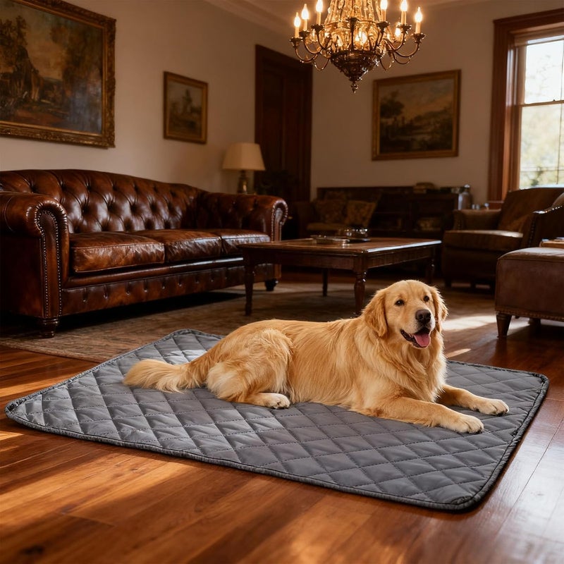 39.4 X 29.1 in Waterproof Pet Mat, Foldable Sofa Bed for Dogs and Cats, Travel-Ready and Washable for Outdoor and Car Use, Grey - Image 3