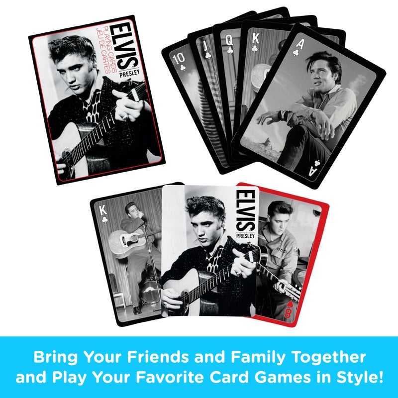 AQUARIUS Elvis Playing Cards - Elvis Presley Themed Deck of Cards for Your Favorite Card Games - Officially Licensed Elvis Merchandise & Collectibles - Poker Size with Linen Finish - Image 2