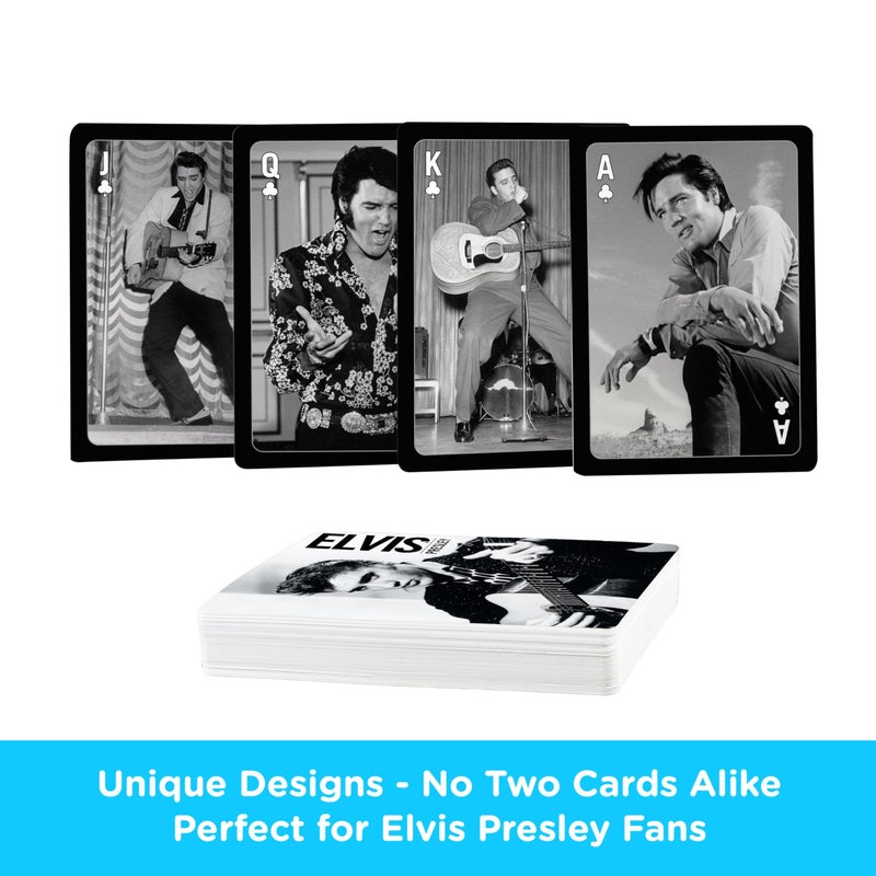 AQUARIUS Elvis Playing Cards - Elvis Presley Themed Deck of Cards for Your Favorite Card Games - Officially Licensed Elvis Merchandise & Collectibles - Poker Size with Linen Finish - Image 3