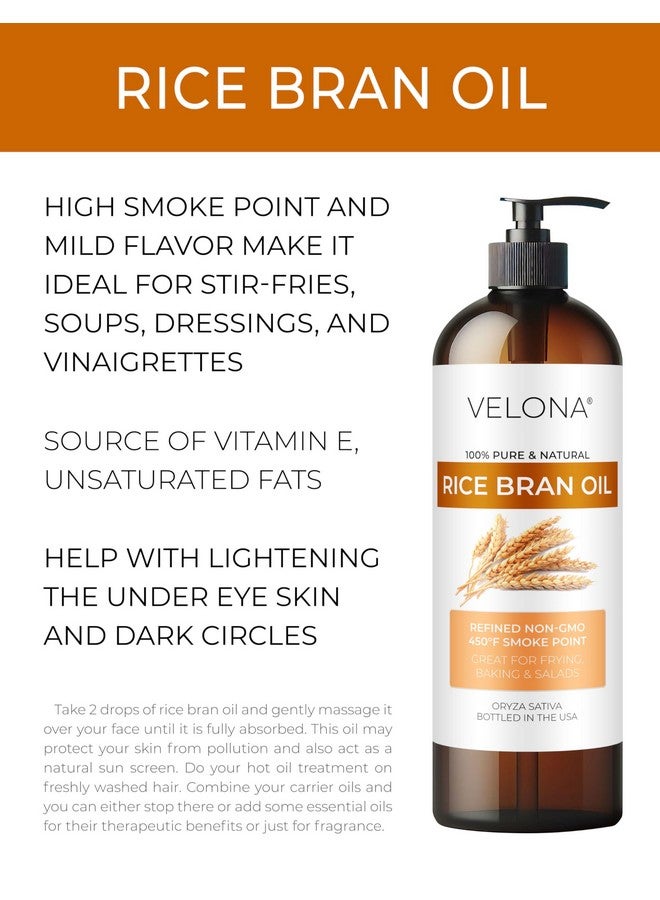 velona Rice Bran Oil 8 Fl Oz | 100% Pure and Natural Carrier Oil | Refined, Cold Pressed | Cooking, Face, Hair, Body & Skin Care | Use Today - Enjoy Results - Image 2