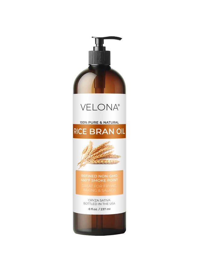 velona Rice Bran Oil 8 Fl Oz | 100% Pure and Natural Carrier Oil | Refined, Cold Pressed | Cooking, Face, Hair, Body & Skin Care | Use Today - Enjoy Results - Image 1