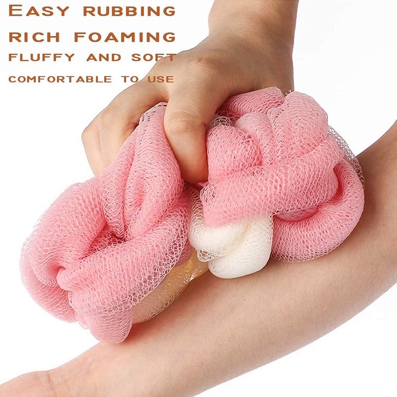Sun Bird Mesh Long Stretch Back Sponge with Rope Handles Back Scrubber Bath Shower Mesh Sponge Exfoliating Body Scrub Stretch Braided Loofah for Men and Women (4 Packs) - Image 5
