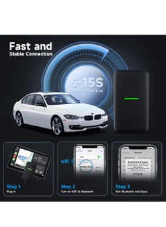 Excefore Wireless CarPlay Adapter for iPhone 2023, 5.8 GHz Wireless Carplay Dongle Converts Factory Cars Wired Carplay to Wireless, Carplay Bluetooth Adapter, Support Online Upgrade Support iOS 10+  - Image 5