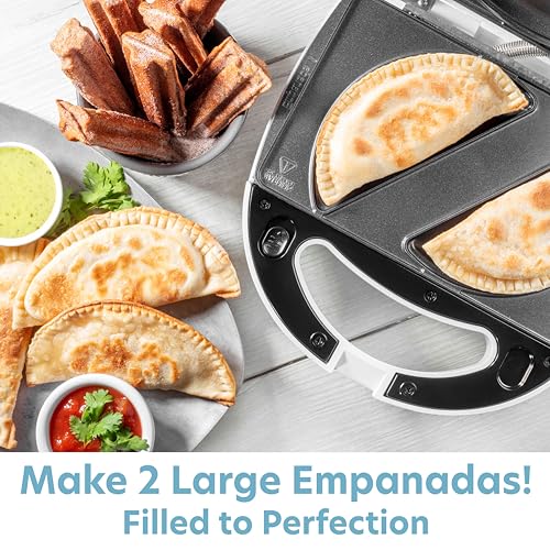 CucinaPro Empanada & Churro Maker Machine- Electric Cooker w 4 Removable Plates- Easier than a Press- Dough Cutting Circle for Easy Measurement, Holiday Dinner Party Night Treat, Xmas Dessert Gift Food Supplies - Image 3