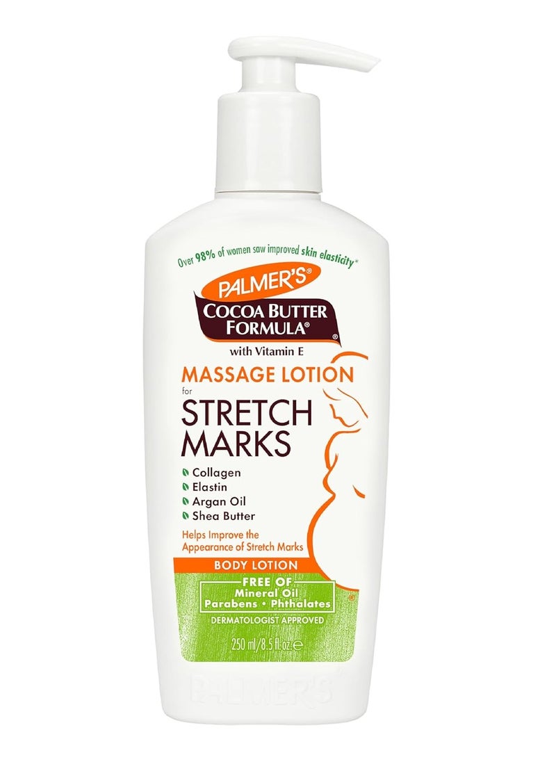 PALMER'S Palmer's Cocoa Butter Formula Massage Lotion For Stretch Marks, Pregnancy Skin Care, Belly Cream with Collagen, Elastin, Argan OIl and Shea Butter, 8.5 Ounces  - Image 1