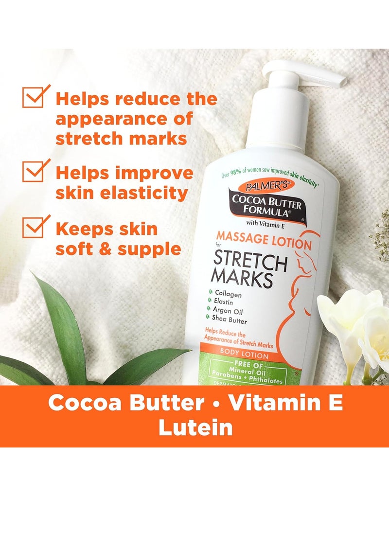 PALMER'S Palmer's Cocoa Butter Formula Massage Lotion For Stretch Marks, Pregnancy Skin Care, Belly Cream with Collagen, Elastin, Argan OIl and Shea Butter, 8.5 Ounces  - Image 3
