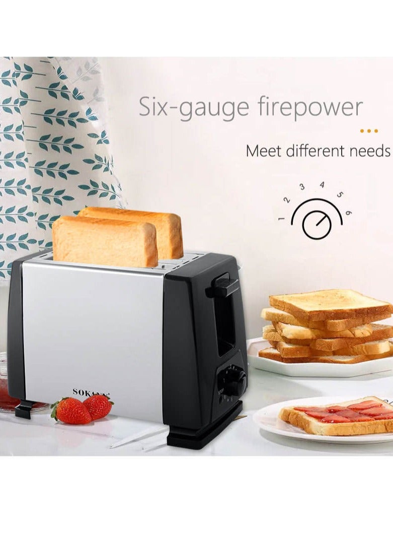 Sokany SK-016S 2-Slice Toaster  700W Stainless Steel Bread Toaster with Auto Pop-Up & Browning Control – 220V - Image 1