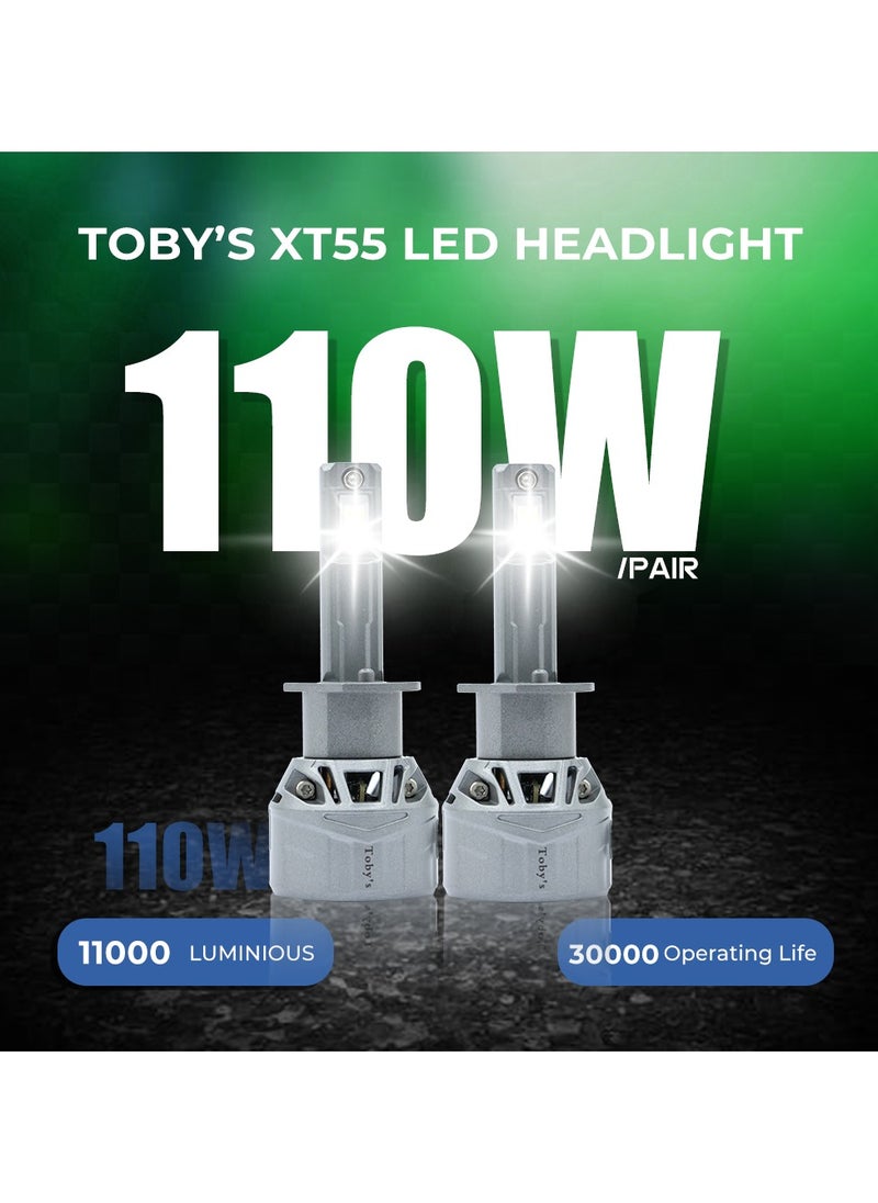 Toby's Tobys XT55 H1 2 Pieces Car LED Headlight Original 55W/piece Power 5500/piece Lumens With Color Temperature 6500K  - Image 2