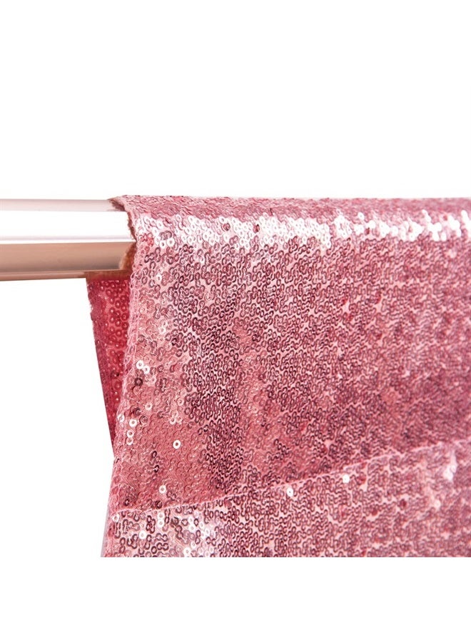 SquarePie Sequin Backdrop Non-Transparent Background Sparkly Curtain for Wedding Party 6FT x 8FT Fuchsia Pink - Image 5